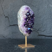 Unique Premium Amethyst with Display, Raw Amethyst Geode on Stand