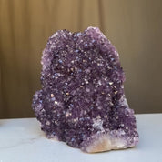 Amethyst Crystal Cluster Cave Geode , 6 in tall Huge Crystal Cluster, Deep Purple Stone