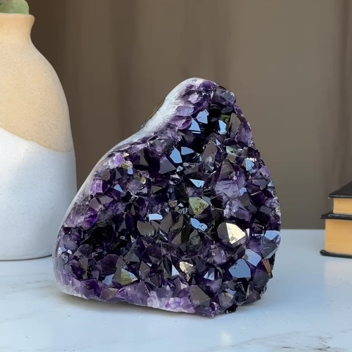 Large Amethyst Geode (3 Lb), High Quality Quartz Cluster for Stunning Home Decor