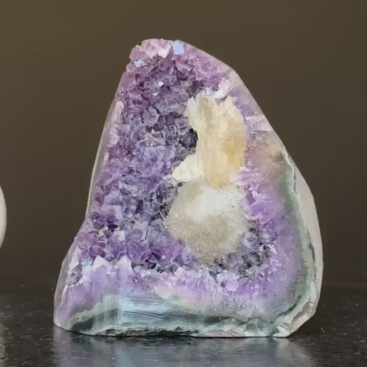 Amethyst Crystal Cluster Cave Geode , 6 in tall Huge Crystal Cluster, Deep Purple Stone