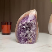 Amethyst and agate flame, Ascension crystal perfect as spiritual gift