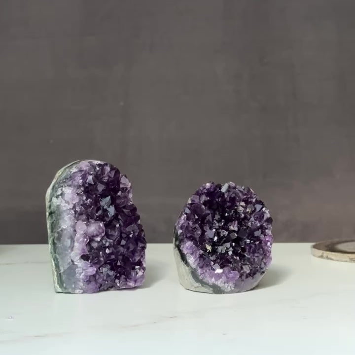 Amethyst set, amethysts for meditation altar, anxiety crystals