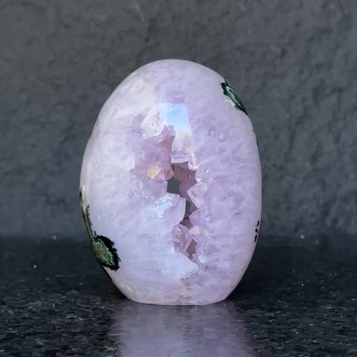 Amethyst Egg, Amethyst Quartz Crystal Cluster with agate formations, Amazing AAA Quality Geode Cave for collectors