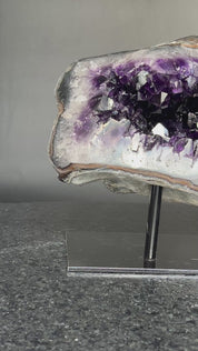Crystal Geode, home decor with crystals, quartz and amethyst find, Amethyst with agate