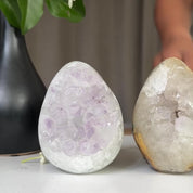 Crystal Egg Set, home decor with crystals, quartz and amethyst eggs