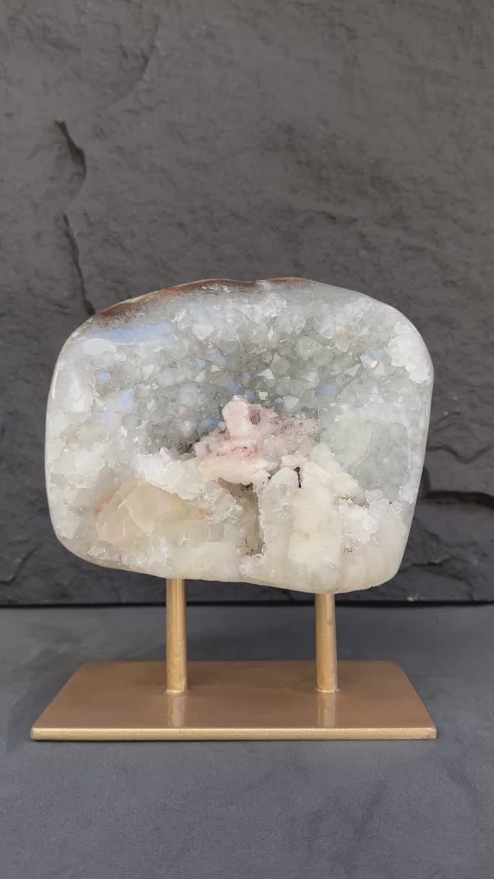 Uruguayan Quartz Geode With Stand For Collectors