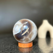 Agate Sphere with Quartz formations