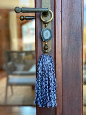 Crystal Garland with Stalactite Stone and Merino Wool Tassels, One of a kind decor piece, Natural Wall Hanging, multiple uses Jasper Gift