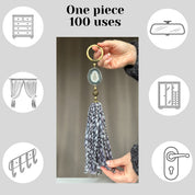 Merino Wool Garland with Stalactite Jasper, One of a kind decor piece, Natural Wall Hanging with Tassels, multiple uses Jasper Gift