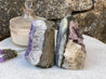 Natural amethyst geode cave set of 2, perfect housewarming gift for crystal lovers