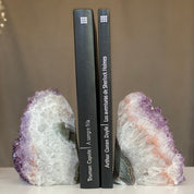 Amethyst bookends, One of a kind set of Amethyst and Agate geode crystals