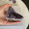 Flat amethyst raw purple crystal cluster