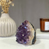 Amethyst geode with Agate banded, Amethyst self standing, Unique crystal cluster