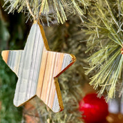 Agate & Jasper Crystal Christmas Tree Ornament (Set of 4 pieces), Handmade Christmas Star and Pine Tree Decor, Genuine Colorful Agate Stones